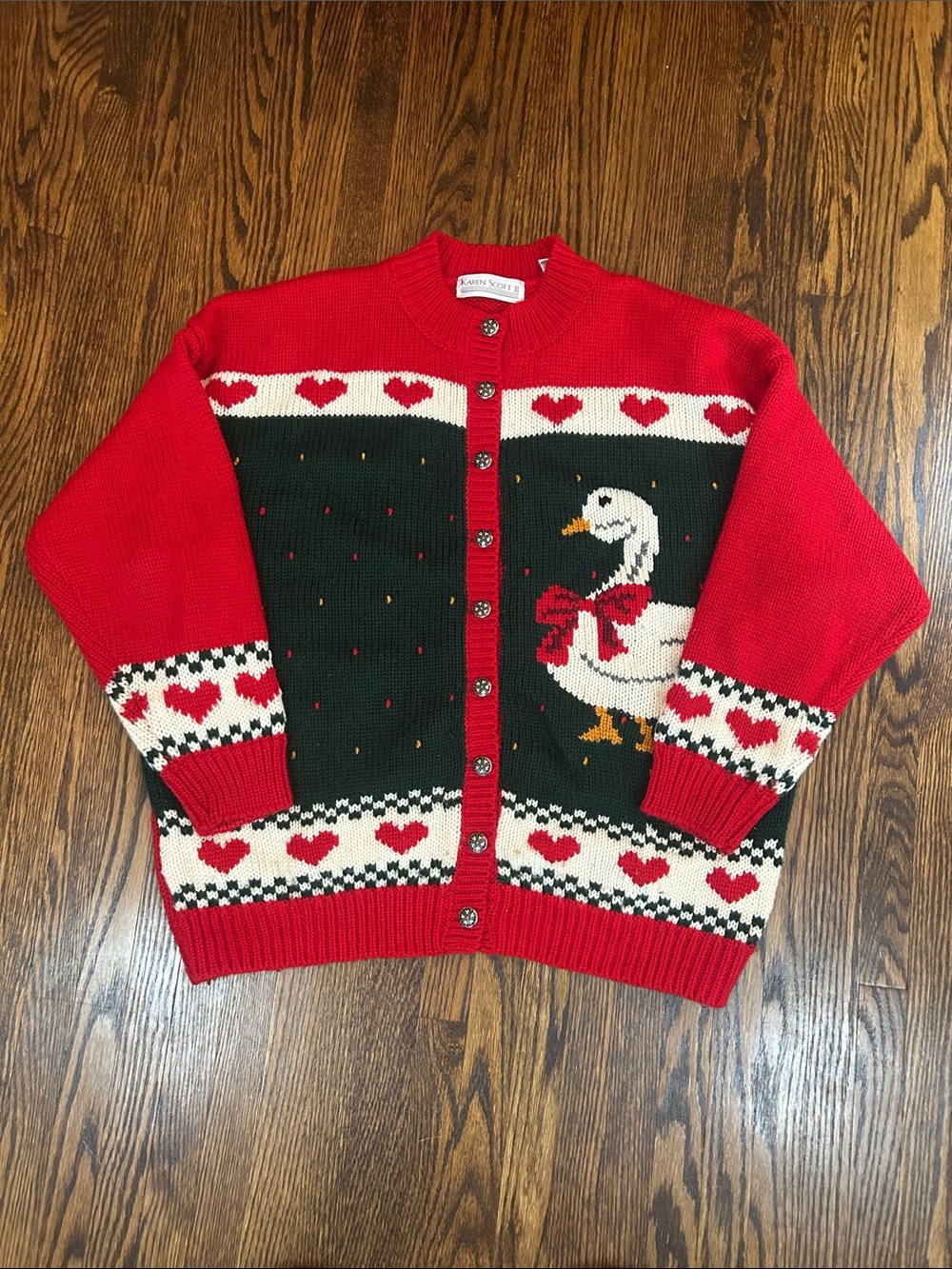 Vintage 90s Knit Duck Sweater